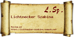 Lichtnecker Szabina névjegykártya